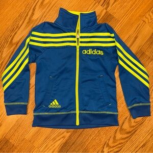 Adidas classic 3 Stripe Track Jacket in Royal Blue, Neon Green Sz‎ 4t